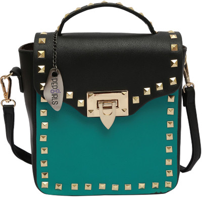 

Pepgirls Girls Casual Green Leatherette Sling Bag