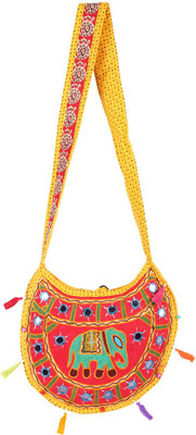 

Rajrang Women Casual Red, Yellow, Green Cotton Sling Bag, Green;red;yellow