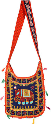 

Rajrang Women Casual Orange Cotton Sling Bag