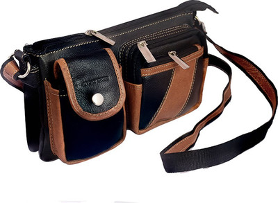 

Rivory Bros Men & Women Black, Brown Genuine Leather Sling Bag