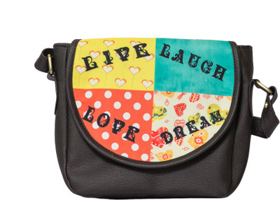 

Band Box Women Casual Yellow, Red PU, Canvas Sling Bag, Red;yellow