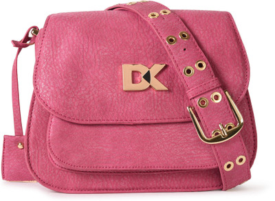 Diana Korr Women Pink PU Sling Bag