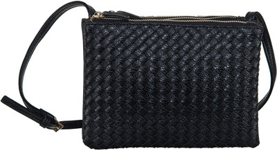 

Peaubella Women Casual Black Leatherette Sling Bag