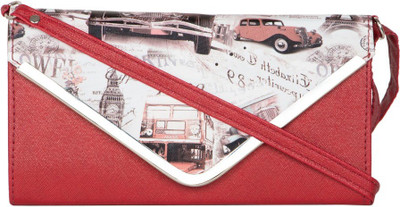 MTE Girls Casual Red Leatherette Sling Bag