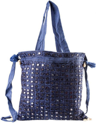 

Little India Women Casual Blue Cotton Sling Bag
