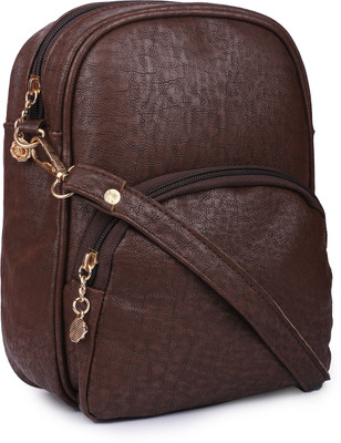 

Glasy Girls Formal Brown Genuine Leather Sling Bag