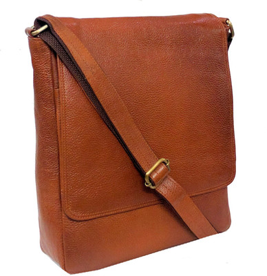 

Ays Men Casual Brown Genuine Leather Messenger Bag