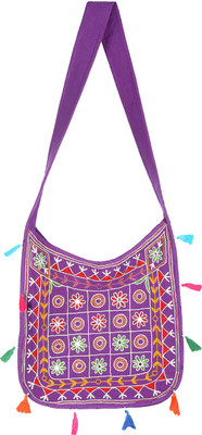 

Rajrang Women Casual Purple Cotton Sling Bag