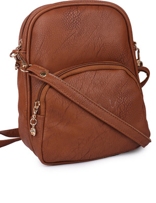 

Glasy Girls Formal Brown Genuine Leather Sling Bag