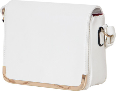 

Crawler Girls Casual White Leatherette Sling Bag