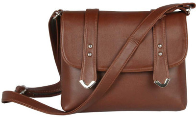 

Via Harp Women Casual Brown Leatherette Sling Bag