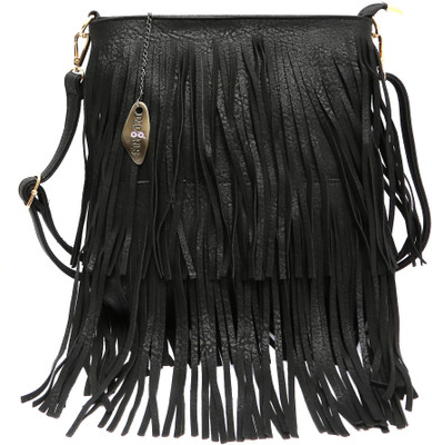 

Pepgirls Girls Casual Black Leatherette Sling Bag