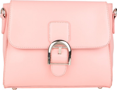 

Lino Perros Women Casual Pink Leatherette Sling Bag