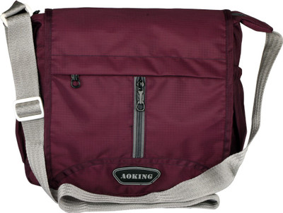 Aoking Men & Women Casual Purple Nylon Sling Bag