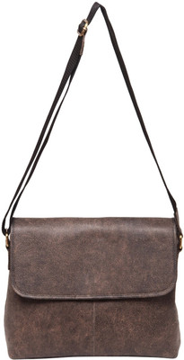 

Justanned Men Casual Brown Genuine Leather Sling Bag