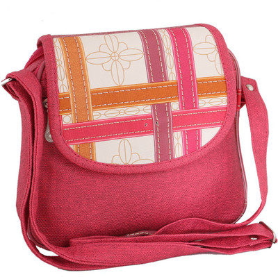

Sukkhi Women Casual Pink PU Sling Bag