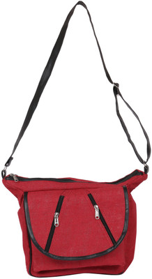 Benicia Women Casual Red Jute Sling Bag