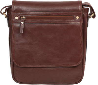 

LeCobbs Men Casual Brown Genuine Leather Sling Bag