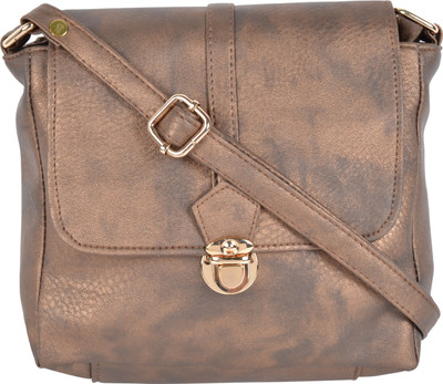 

Kleio Women Casual Gold PU Sling Bag