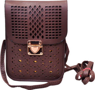 

shoppers planet Girls Casual Brown PU Sling Bag