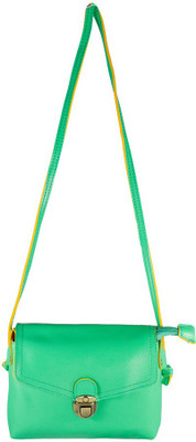 

Heels & Handles Women Casual Green Leatherette Sling Bag