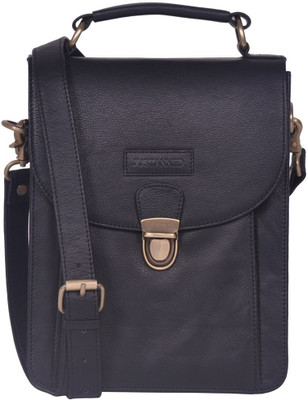 

Justanned Men Casual Black Genuine Leather Sling Bag