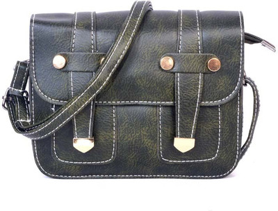 

Frosty Fashion Women Casual Green PU Sling Bag
