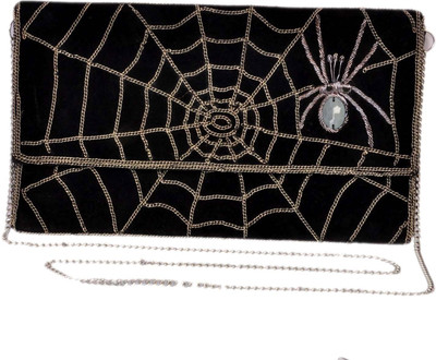 

Diwaah Women Evening/Party Black Velvet Sling Bag