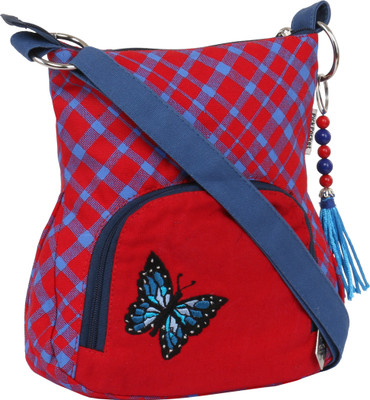 

Pickpocket Women Casual Red Canvas Sling Bag
