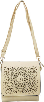 

Heels & Handles Women Casual Beige PU Sling Bag