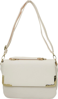 

Heels & Handles Women Formal White Leatherette Sling Bag