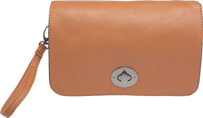 Feliza Women Casual Tan Leatherette Sling Bag