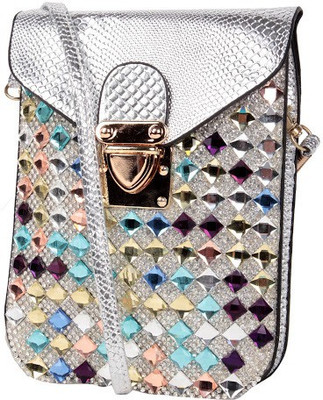 

Trendberry Women Silver PU Sling Bag