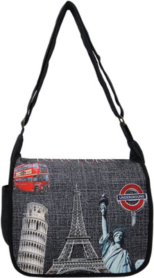 

Heels & Handles Women Black, Blue Denim Sling Bag