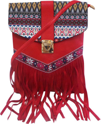 

Bhamini Women Red PU Sling Bag