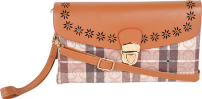 

Kleio Women Casual Brown PU Sling Bag