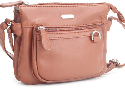 

Lavie Women Casual Brown Leatherette Sling Bag