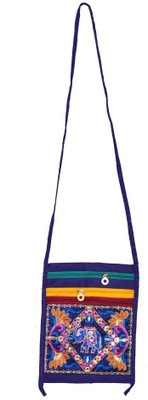

Domestiq Girls Casual Blue Canvas Sling Bag