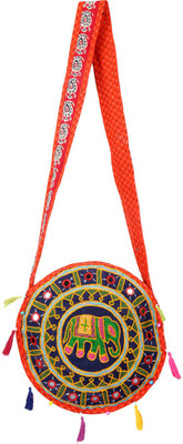 

Rajrang Women Casual Multicolor Cotton Sling Bag