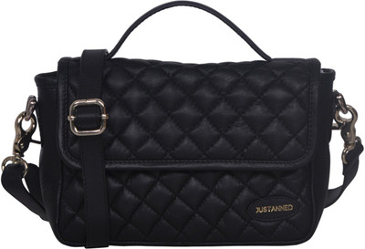 

Justanned Women Casual Black Genuine Leather Sling Bag