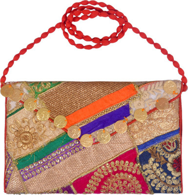 

Shopolics Girls Evening/Party Multicolor Cotton Shoulder Bag