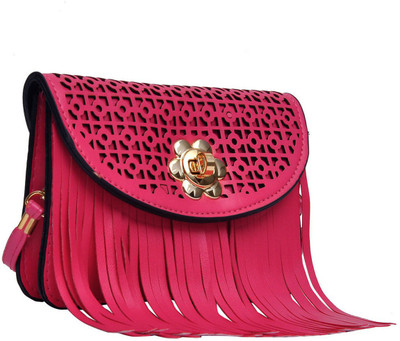 

Hawai Women Evening/Party Pink PU Sling Bag