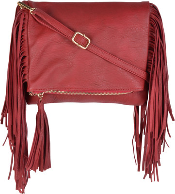 

Kleio Women Casual Maroon Leatherette Sling Bag