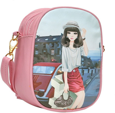 

Hawai Girls Casual Pink PU Sling Bag