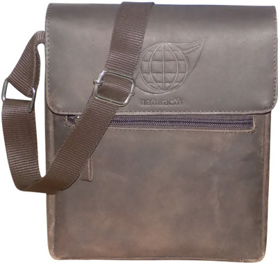 

Kan Hunter Leather Messenger Bag/Travel Document Holder for Men & Women(Brown)
