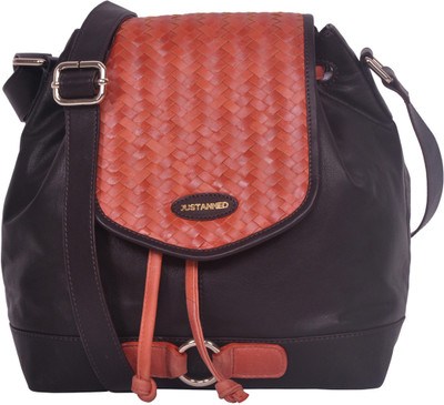 

Justanned Women Casual Brown, Orange Genuine Leather Sling Bag