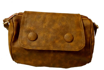 

Craveforit Girls Casual Tan PU Sling Bag