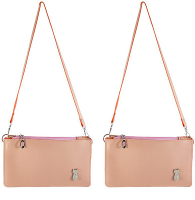 

Heels & Handles Women Beige Leatherette Sling Bag