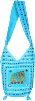 

Rajrang Women Casual Blue Cotton Sling Bag