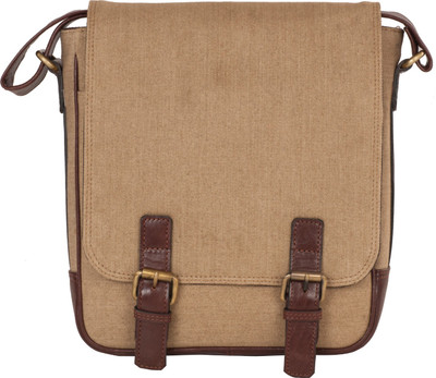 

LeCobbs Men Casual Tan Denim Sling Bag